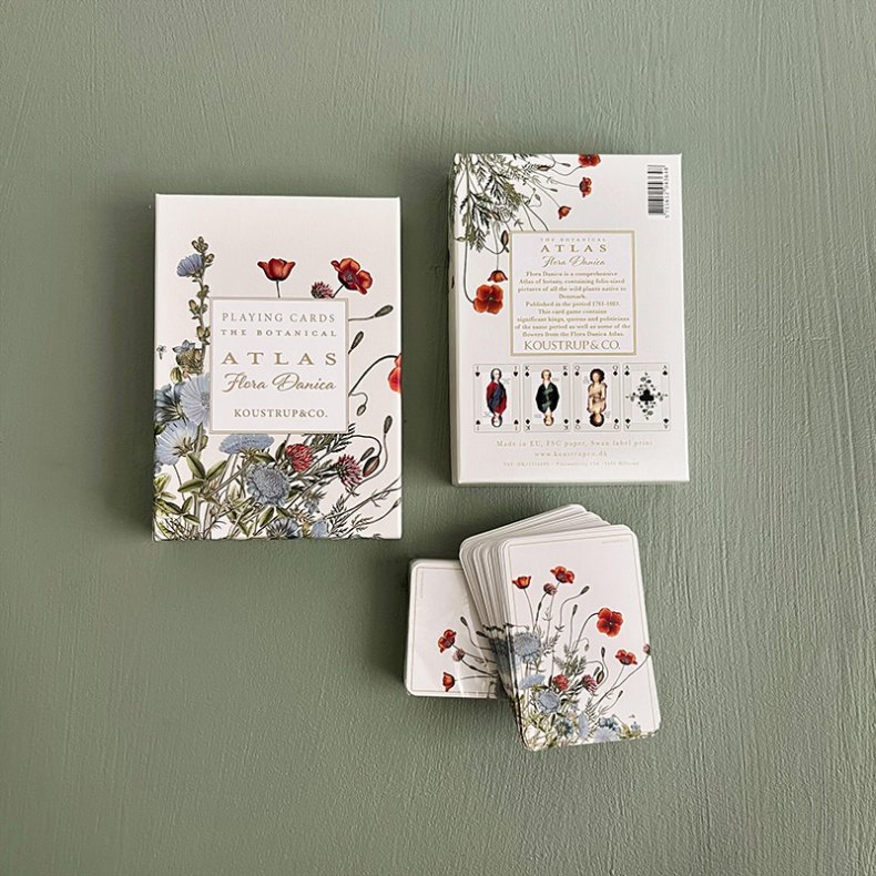 SPILLEKORT - The Flora Danica Atlas - 2 stk i hver ske  6 sker 
