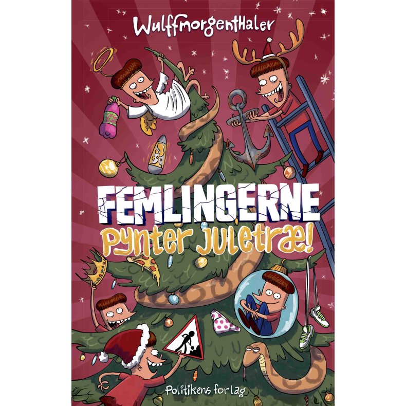 Femlingerne pynter juletr 