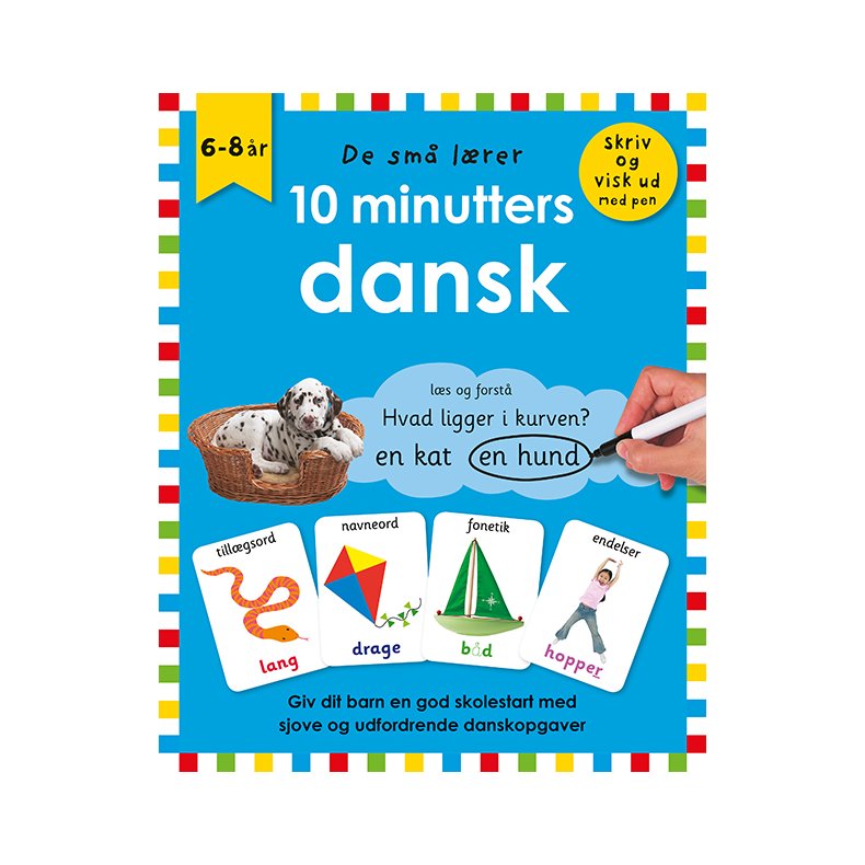 De sm lrer - Skriv og visk ud - 10 minutters dansk bog med ikke-permanent pen og spiralryg