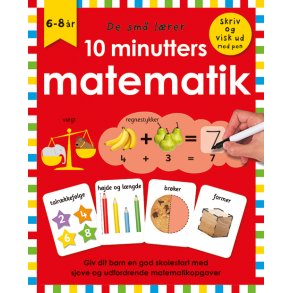 De sm lrer - Skriv og visk ud - 10 minutters matematik bog med ikke-permanent pen og spiralryg
