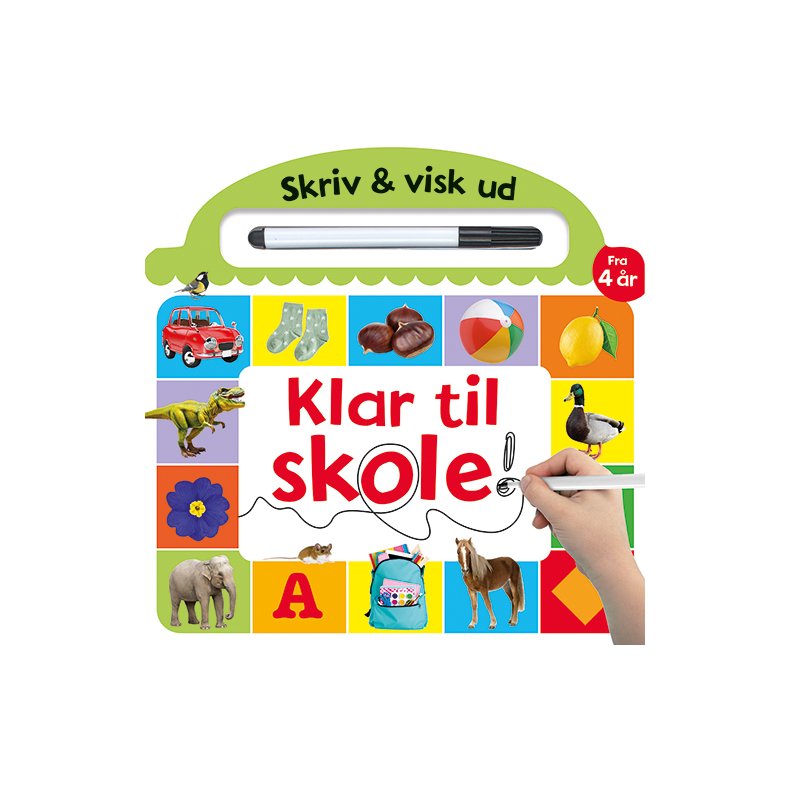 Skriv og visk ud - Klar til skole papbog med ikke-permanent pen