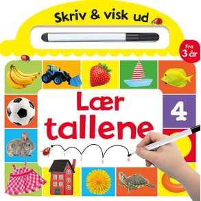 Skriv og visk ud - Lr tallene papbog med ikke-permanent pen
