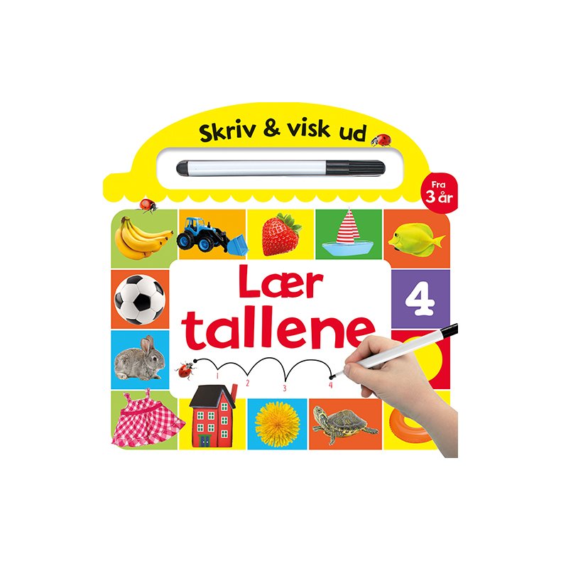 Skriv og visk ud - Lr tallene papbog med ikke-permanent pen
