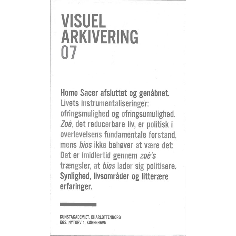Homo Sacer afsluttet og genbnet 