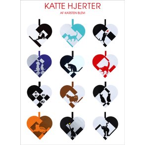 Katte Hjerter 12 julehjerter med skabeloner