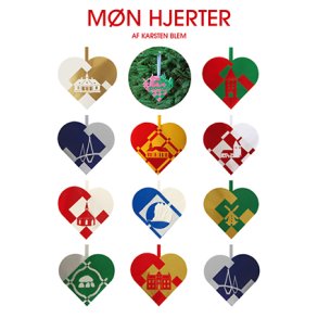 Mn Hjerter 12 julehjerter med skabeloner