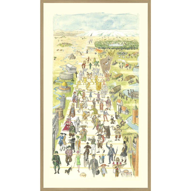 Skalks tidstavle, kunstplakat indrammet